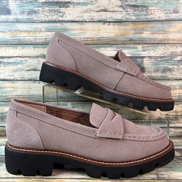 White Mountain Shoes - White Mountain Loafer Womens Size 8W Taupe Suede Dress Shoes Work Formal Comfort